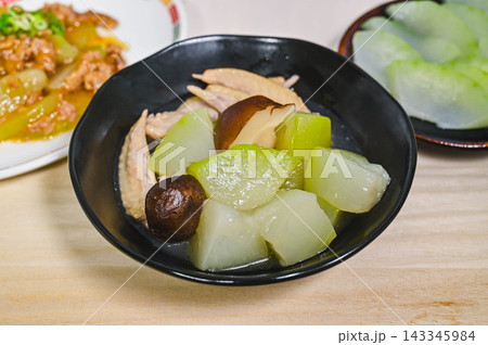 ユウガオと椎茸と鶏手羽のひすい煮 ユウガオと椎茸と鶏手羽のひすい煮 143345984