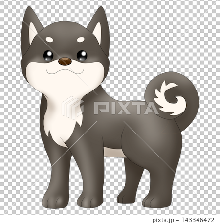 Cute illustration of a Shiba Inu (black Shiba) Cute illustration of a Shiba Inu (black Shiba) 143346472