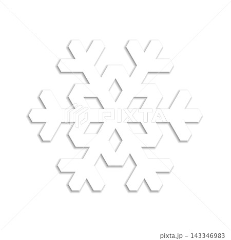 This design features a white snowflake icon with a geometrical silhouette and dropped shadow. It is suitable for winter themes, decorations, or other creative projects. Simplicity is key in this This design features a white snowflake icon with a geometrical silhouette and dropped shadow. It is suitable for winter themes, decorations, or other creative projects. Simplicity is key in this 143346983