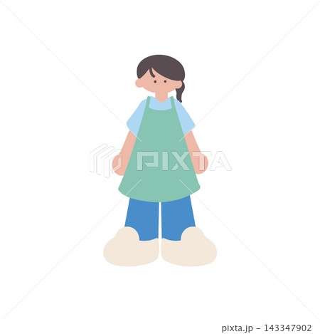 介護職員立ち絵女性人物手描きベクターイラスト 介護職員立ち絵女性人物手描きベクターイラスト 143347902