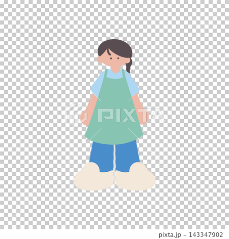 介護職員立ち絵女性人物手描きベクターイラスト 介護職員立ち絵女性人物手描きベクターイラスト 143347902