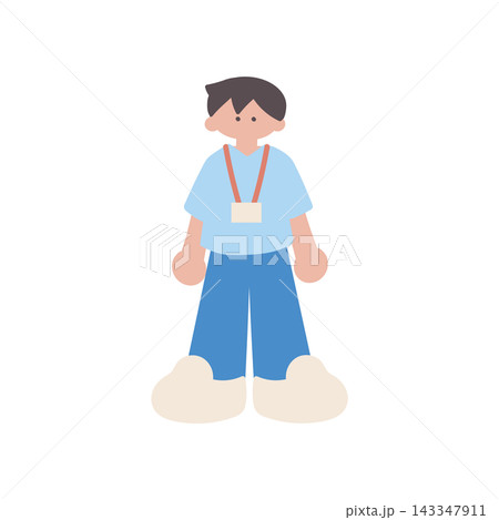 介護職員立ち絵男性人物手描きベクターイラスト 介護職員立ち絵男性人物手描きベクターイラスト 143347911