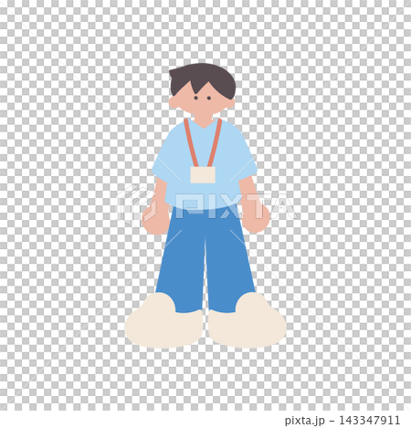 介護職員立ち絵男性人物手描きベクターイラスト 介護職員立ち絵男性人物手描きベクターイラスト 143347911
