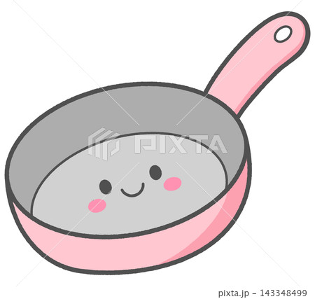 Cute Smiling Frying Pan Character 143348499