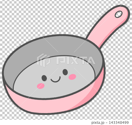 Cute Smiling Frying Pan Character Cute Smiling Frying Pan Character 143348499