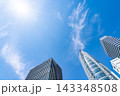 《東京都》日本の都市風景 大都市東京の高層ビル群を見上げる 143348508