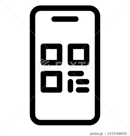 Outline Smartphone with QR Code Icon for Digital Payments and Mobile Scanning Outline Smartphone with QR Code Icon for Digital Payments and Mobile Scanning 143348650