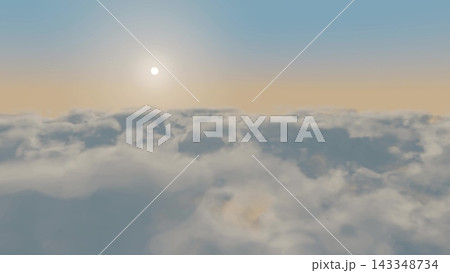 Sun above the clouds heaven atmosphere nature bg 3d render 143348734