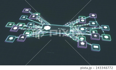 AI LLM agent flow workflow data bg 3d render AI LLM agent flow workflow data bg 3d render 143348772