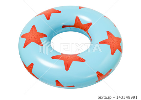 Inflatable Swim Ring, Summer Pool Float. Isolated on White Background. 3d rendering Inflatable Swim Ring, Summer Pool Float. Isolated on White Background. 3d rendering 143348991