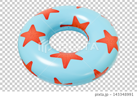 Inflatable Swim Ring, Summer Pool Float. Isolated on White Background. 3d rendering Inflatable Swim Ring, Summer Pool Float. Isolated on White Background. 3d rendering 143348991