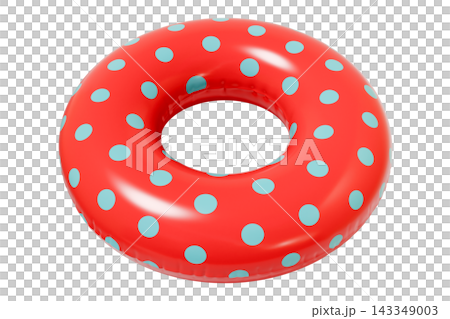 Inflatable Swim Ring, Summer Pool Float. Isolated on White Background. 3d rendering Inflatable Swim Ring, Summer Pool Float. Isolated on White Background. 3d rendering 143349003
