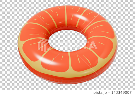 Orange Inflatable Swim Ring, Summer Pool Float Isolated on White Background. 3d rendering Orange Inflatable Swim Ring, Summer Pool Float Isolated on White Background. 3d rendering 143349007