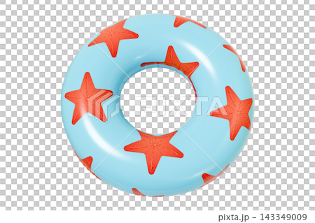 Inflatable Swim Ring, Summer Pool Float. Isolated on White Background. 3d rendering Inflatable Swim Ring, Summer Pool Float. Isolated on White Background. 3d rendering 143349009