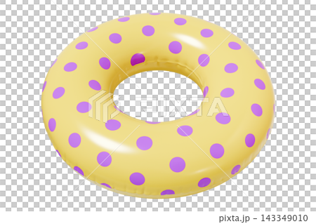 Inflatable Swim Ring, Summer Pool Float. Isolated on White Background. 3d rendering Inflatable Swim Ring, Summer Pool Float. Isolated on White Background. 3d rendering 143349010