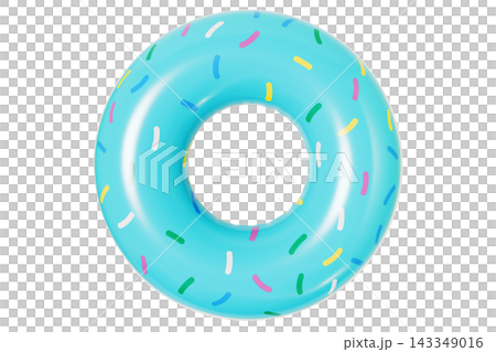 Donut Inflatable Swim Ring, Summer Pool Float Isolated on White Background. 3d rendering Donut Inflatable Swim Ring, Summer Pool Float Isolated on White Background. 3d rendering 143349016