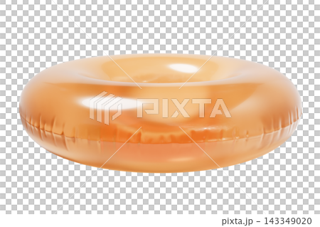 Translucent Inflatable Swim Ring. Summer Pool Float Isolated on White Background. 3d rendering Translucent Inflatable Swim Ring. Summer Pool Float Isolated on White Background. 3d rendering 143349020