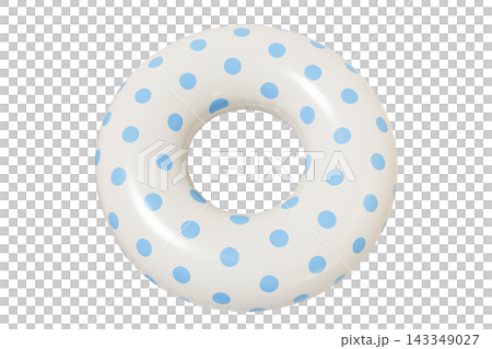 Inflatable Swim Ring, Summer Pool Float. Isolated on White Background. 3d rendering 143349027
