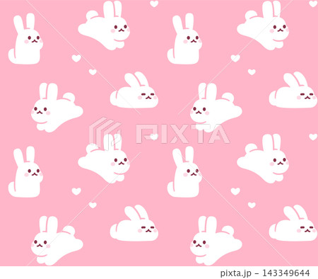 Cute bunnies pattern on pink background 143349644