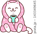 Cute cartoon cat in blanket 143349645