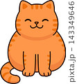 Cute cartoon fat ginger cat drawing 143349646