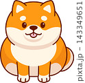 Cute cartoon fat Shiba Inu drawing 143349651