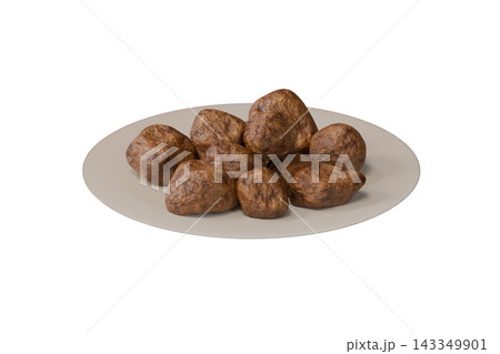 お皿に盛られた揚げたての鶏の唐揚げ お皿に盛られた揚げたての鶏の唐揚げ 143349901
