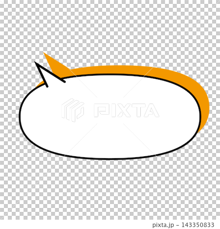 Simple horizontal oval speech bubble illustration on a white background Simple horizontal oval speech bubble illustration on a white background 143350833