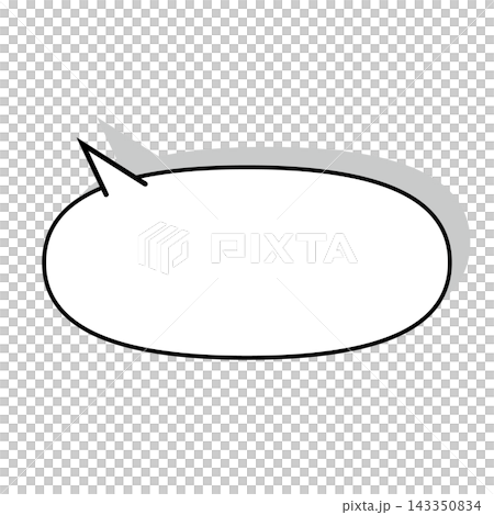 シンプルな横長楕円形の吹き出しイラスト 白背景 シンプルな横長楕円形の吹き出しイラスト 白背景 143350834
