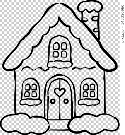 Cozy Christmas Gingerbread House with Snowy Roof Cozy Christmas Gingerbread House with Snowy Roof 143350960