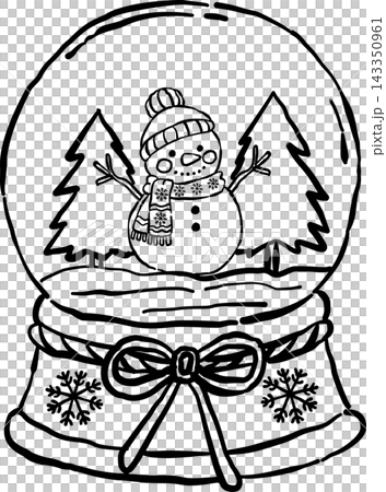 Christmas Snow Globe with Snowman and Evergreen Trees Christmas Snow Globe with Snowman and Evergreen Trees 143350961