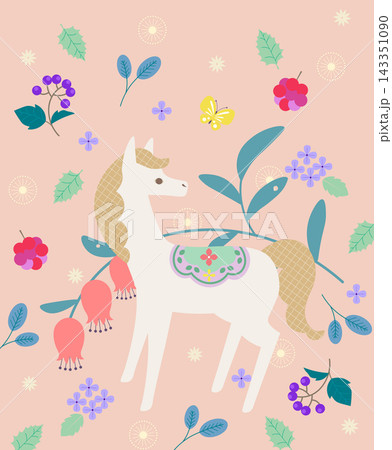 馬と花 馬と花 143351090