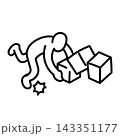 棒人間シリーズで、躓いて荷物を落とす人 143351177