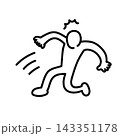 棒人間シリーズで、驚いて後ずさる人 143351178