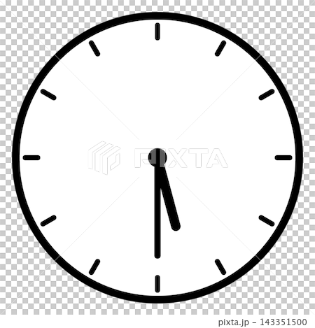 5時30分を示すシンプルな時計の文字盤 5時30分を示すシンプルな時計の文字盤 143351500