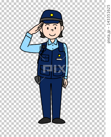 圖解:一位面帶微笑的女警官正在敬禮。 圖解:一位面帶微笑的女警官正在敬禮。 143351625
