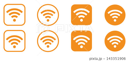 wi-fi・無線LANマークアイコン黄色 143351906
