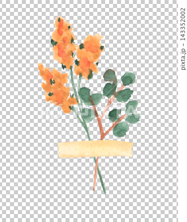 Watercolor still life with flowers. Dried flowers, plants, and herbas beautiful botanical illustration featuring individual design elements suitable for posters, greeting cards, and calligraphy 143352002