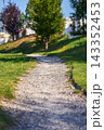 Narrow Gravel Path Leading Through Green Park 143352453