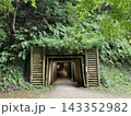 石見銀山の歴史的な坑道と緑豊かな森林 143352982