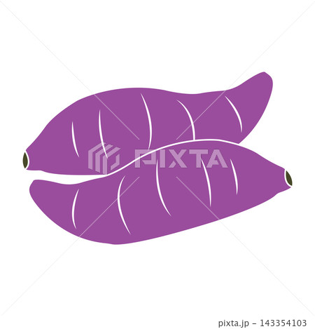 Flat Vector Illustration of Purple Sweet Potato 143354103