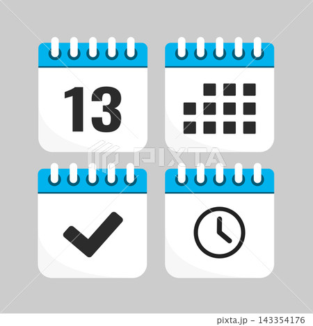 Icon page calendar - day 13, agenda, check, timer Icon page calendar - day 13, agenda, check, timer 143354176