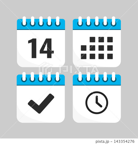 Icon page calendar - day 14, agenda, check, timer Icon page calendar - day 14, agenda, check, timer 143354276