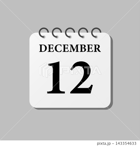 Icon page calendar day - 12 December Icon page calendar day - 12 December 143354633