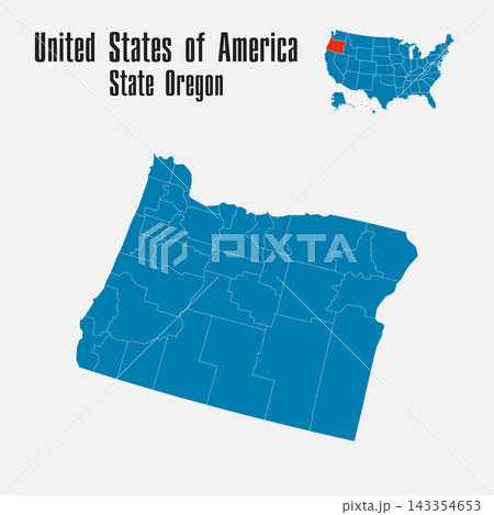 Vector map of the USA - State Oregon 143354653