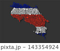 Silhouette map Costa Rica, flag from color dots 143354924