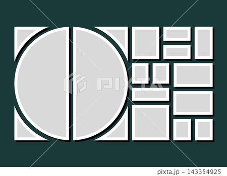 Template collage of fourteen frames, images, photo Template collage of fourteen frames, images, photo 143354925