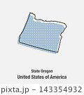 Vector map of Oregon state from dots, the USA 143354932