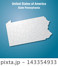 Pennsylvania state divided into counties, the USA 143354933