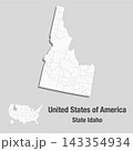 Detailed vector map of the USA - State Idaho 143354934